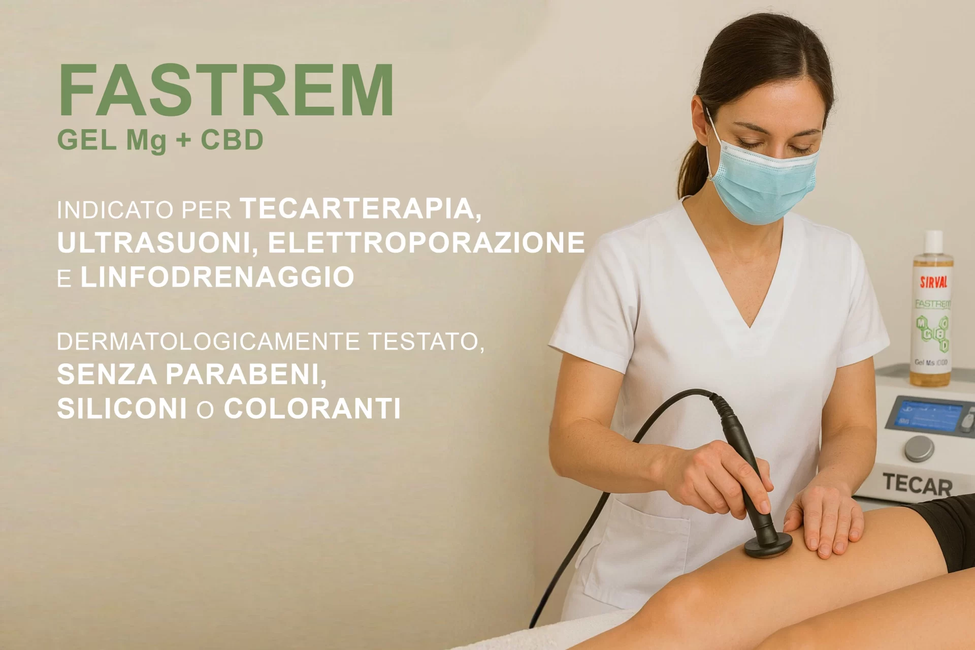 fastrem gel gel conduttivo fisioterapia tecar tecar terapia CBD ultrasuoni riabilitazione diafar elettroporazione linfodrenaggio elettronico